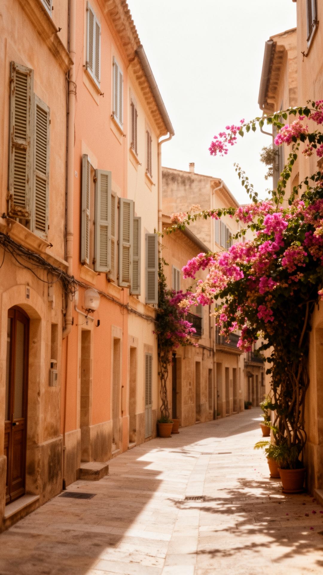 A street in Santa Catalina, Palma de Mallorca at dusk